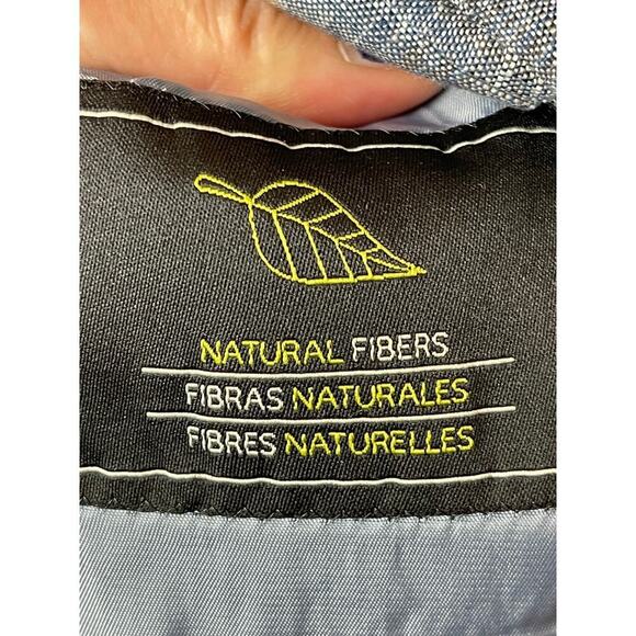 Marc Martin Mens Lt. Blue Linen Plaid 2 Button Jacket Size 36S - Picture 7 of 9